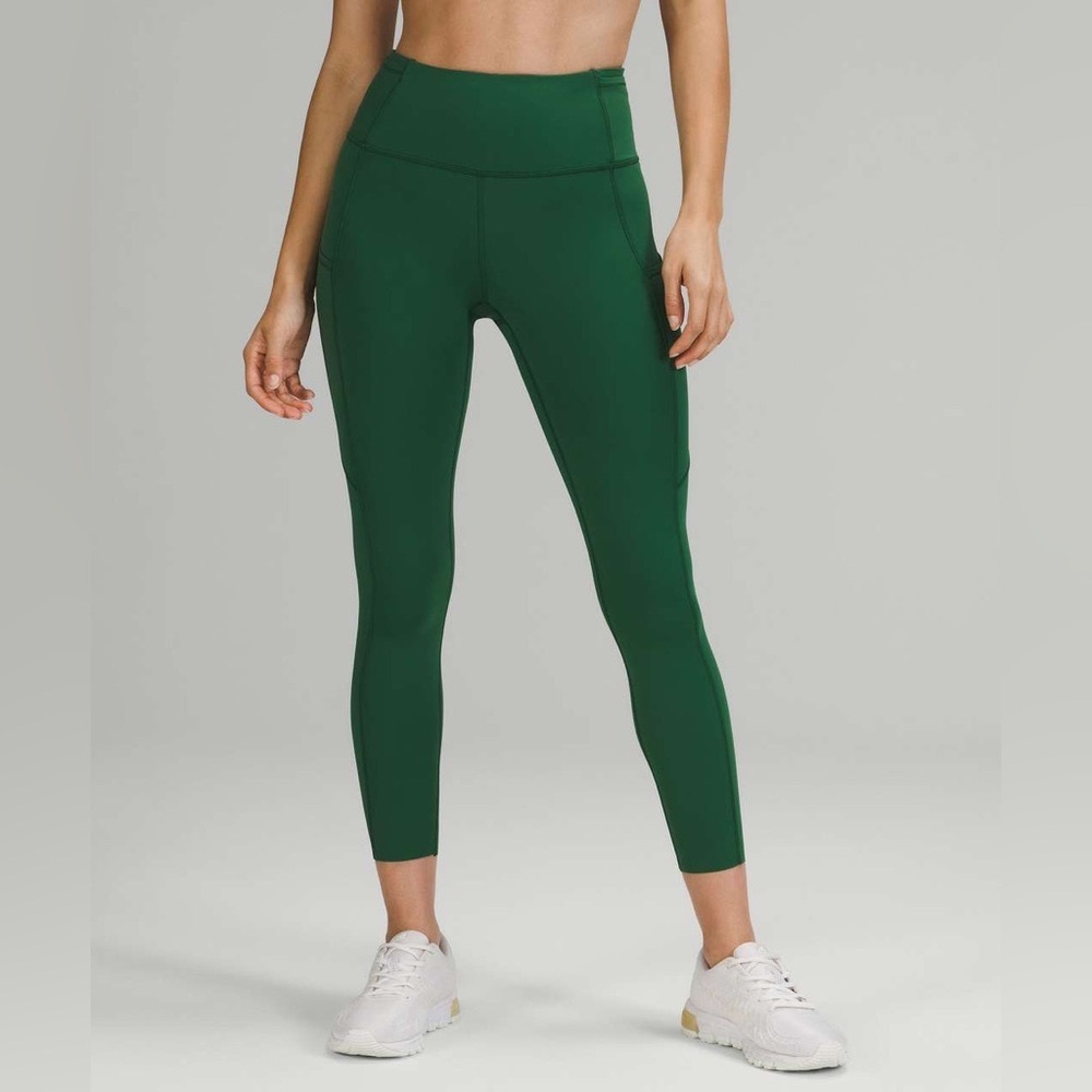 NWT Lululemon Power Thru Tight 25” EVERGLADE GREEN 6